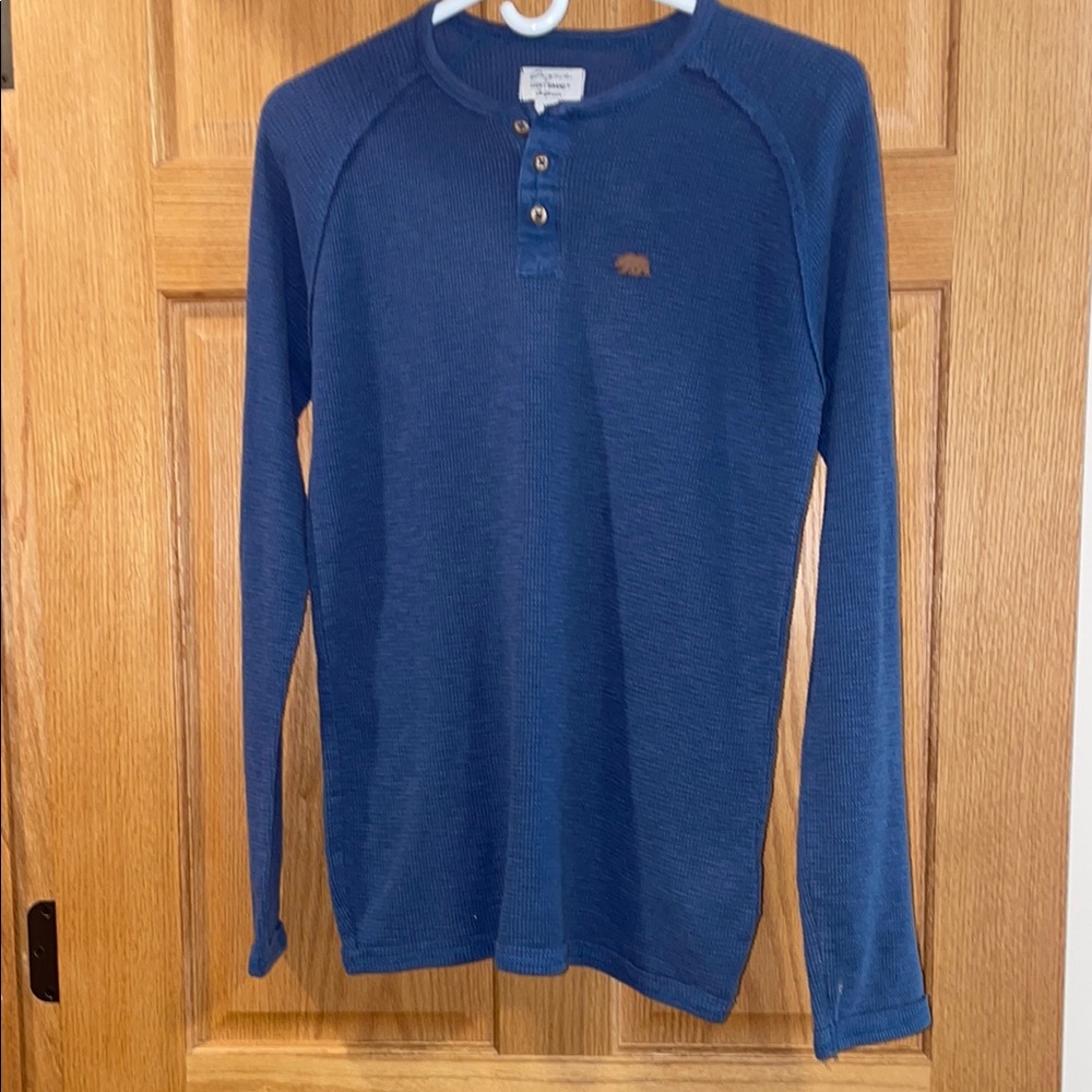 Lucky Brand Navy Textured Henley